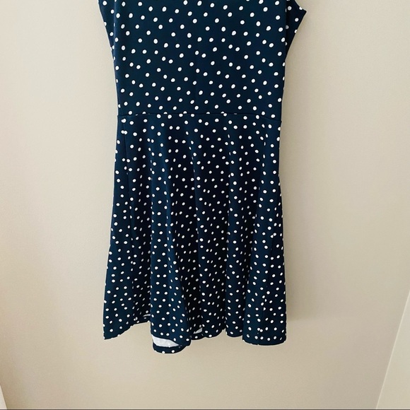 H&M Polkadot Mini Dress Blue Sz 2 - Picture 8 of 8